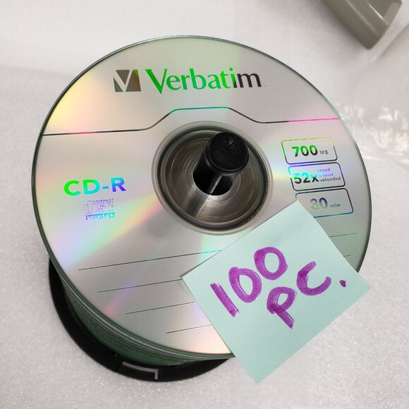 VERBATIM 100 pack CD-R 52x 700MB 80Min. Spindle Tower - Picture 5 of 7
